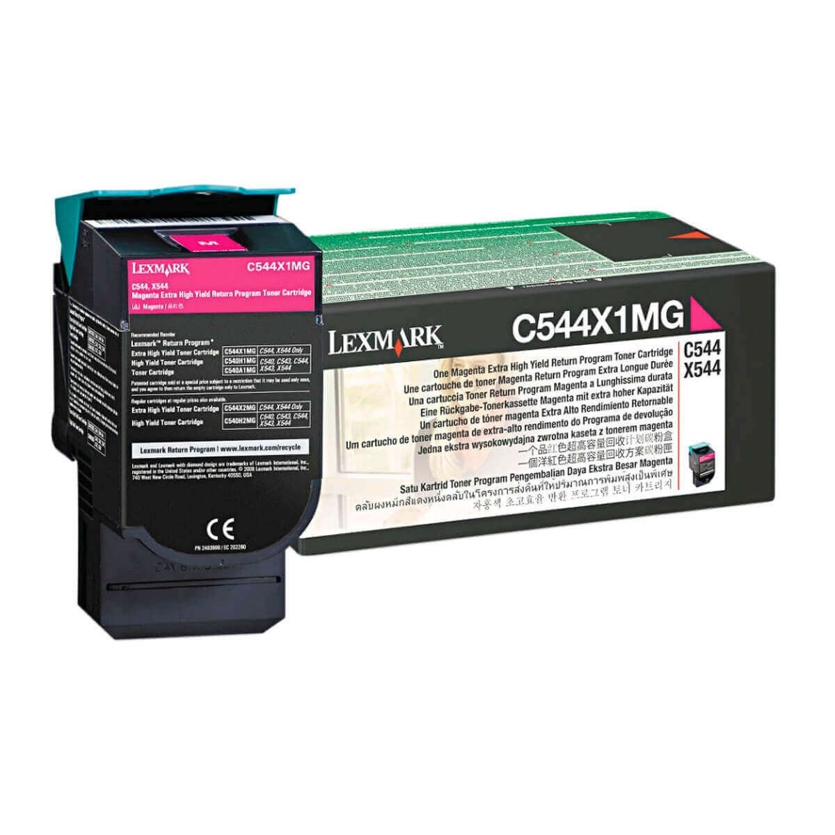Front | TONER LEXMARK C544X1MG MAGENTA | X544DTN X544DN C544DN